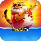Imagem promocional da festa77 mostrando a plataforma e suas vantagens